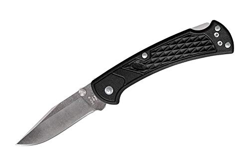 Buck Knives 112 Slim Select Folding Lockback Pocket Knife with Thumb Studs and Removable/Reversible Deep Carry Pocket Clip, Nylon Handles, 3' 420HC Blade