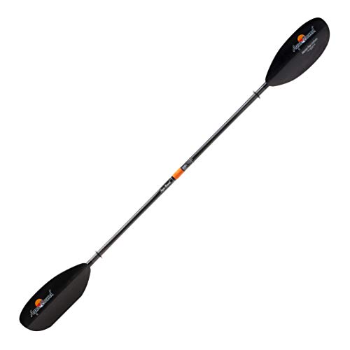 AQUA BOUND Manta Ray Carbon 2-Piece Kayak Paddle, Black CR Blade/Carbon Snap Button Shaft, 250 cm