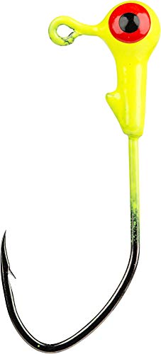 Strike King Lures Mr. Crappie Jig Head with Lazer Sharp Eagle Claw Hook, Freshwater 1/32 Oz, #2 Hook, Chartreuse, Package of 8