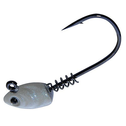 Gamakatsu Superline Swim Bait 1/4 oz Head Fishing Hook (3 Pack), Size 4/0, Pearl White