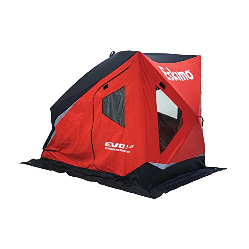 Eskimo 25501 EVO 1it Portable Flip Style Insulated Ice Shelter with Pop Up Hub Sides, 1 Person