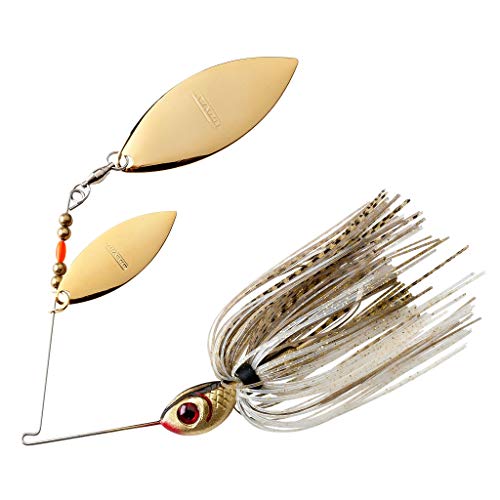 BOOYAH Blade Spinner-Bait Bass Fishing Lure, Gold Shiner, Double Willow (1/2 oz)
