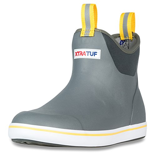Xtratuf Men's 6 Inch Ankle Deck Boot Gray/Yellow 11