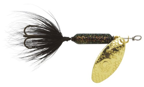 Yakima Bait Wordens Original Rooster Tail Spinner Lure, Glitter Black, 1/8-Ounce