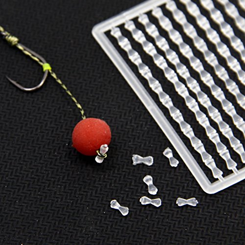 SAMSFX 500PCS Carp Fishing Hair Stops for Fishing Float Baitstops Boilie Stops Clear Color