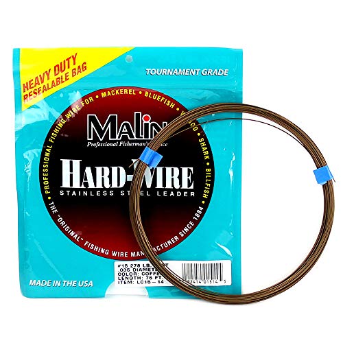 Malin Wire Leader| King Mackerel Wahoo Shark Rigging (#10 (131lb) 163' roll)