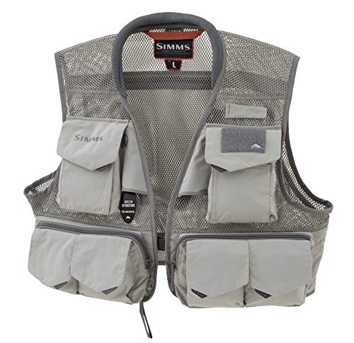 Simms Headwaters Pro Mesh Fishing Vest, 20 Pockets & Rod Holder, Boulder, XL